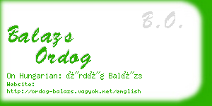 balazs ordog business card